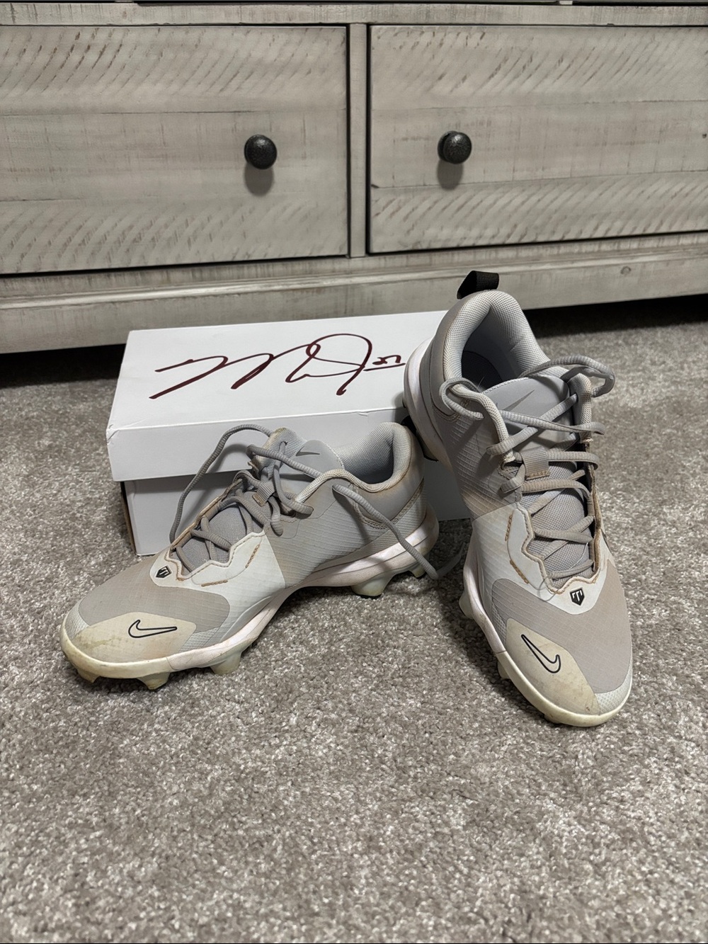 Nike Force Trout 9 Pro MCS Wolf Grey/Metallic Silver Low-Top Athletic Cleats